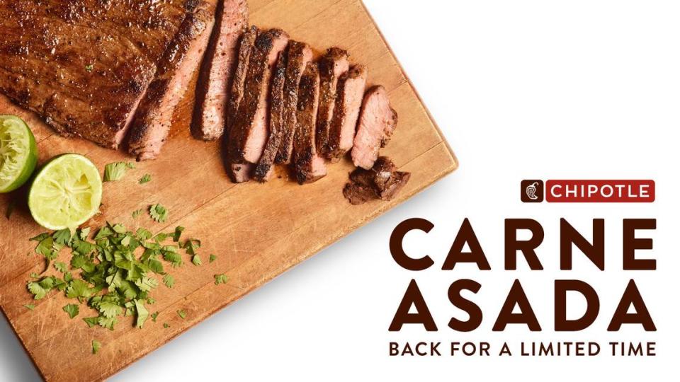 Chipotle is bringing carne asada back to its menu for a limited time.