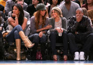 <p>Tyra Banks chats with Beyoncé at a New York Knicks game. Their public courtside moment comes months after Tyra got Bey to go cross-eyed <a rel="nofollow noopener" href="http://www.buzzfeed.com/christianzamora/that-one-time-beyonce-went-cross-eyed#.bwP5eKVem" target="_blank" data-ylk="slk:during a 2006 appearance;elm:context_link;itc:0;sec:content-canvas" class="link ">during a 2006 appearance</a> on her talk show.</p>