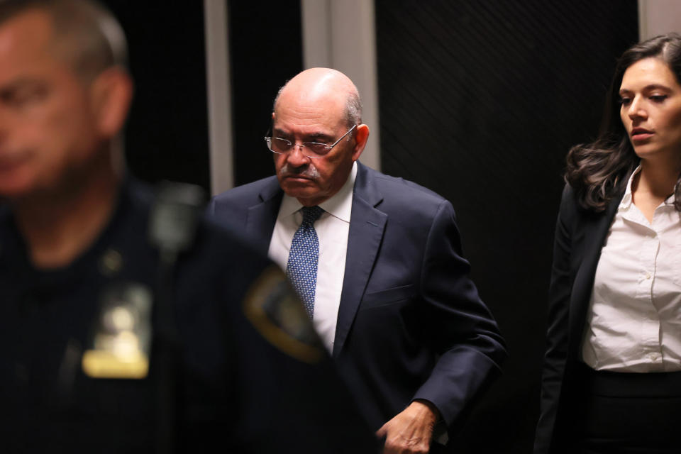 Former CFO Allen Weisselberg leaves the courtroom during a trial at the New York Supreme Court (Michael M. Santiago / Getty Images file)