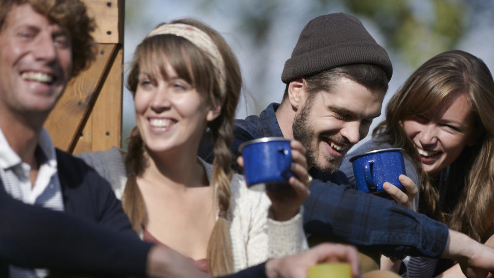 best hot drinks for camping: friends