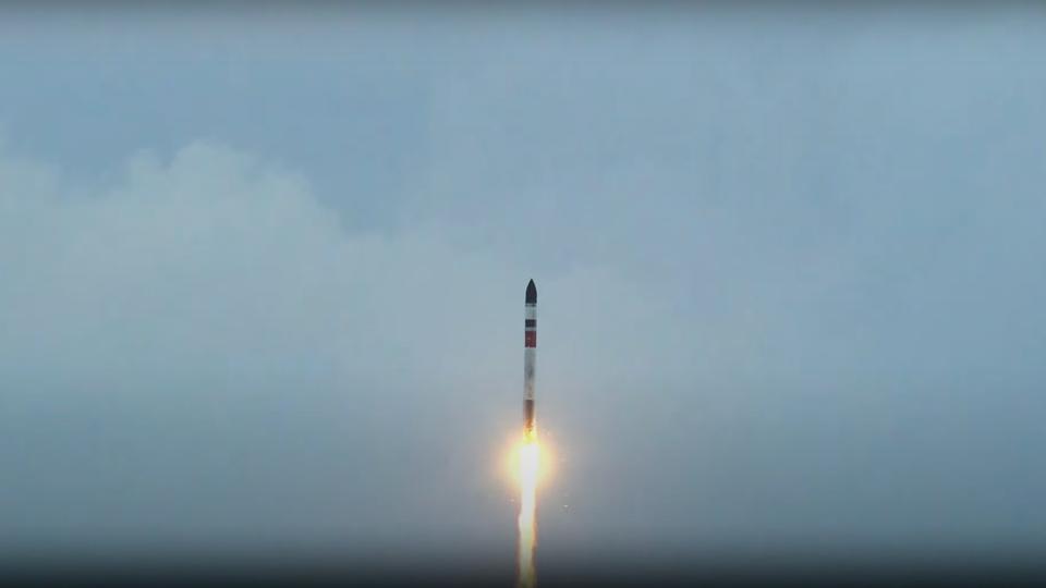 A Rocket Lab Electron vehicle launches four satellites to orbit on the 