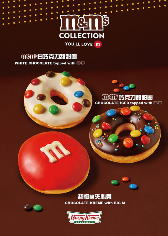 把巧克力豆放大了！Krispy Kreme3款期間限定「M&M's巧克力甜甜圈」即日開吃