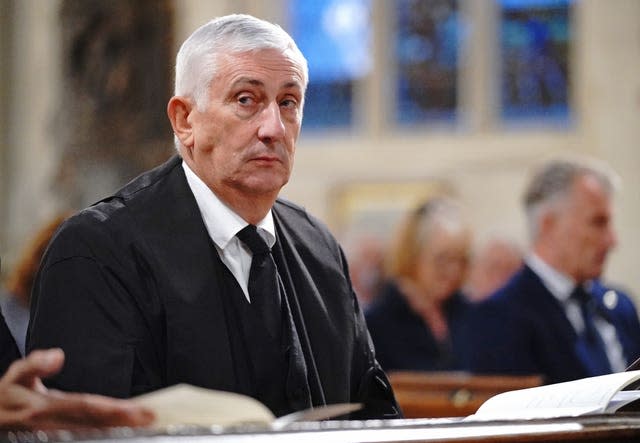 Speaker of the House, Sir Lindsay Hoyle attends a service to honour Sir David Amess at the Church of St Margaret