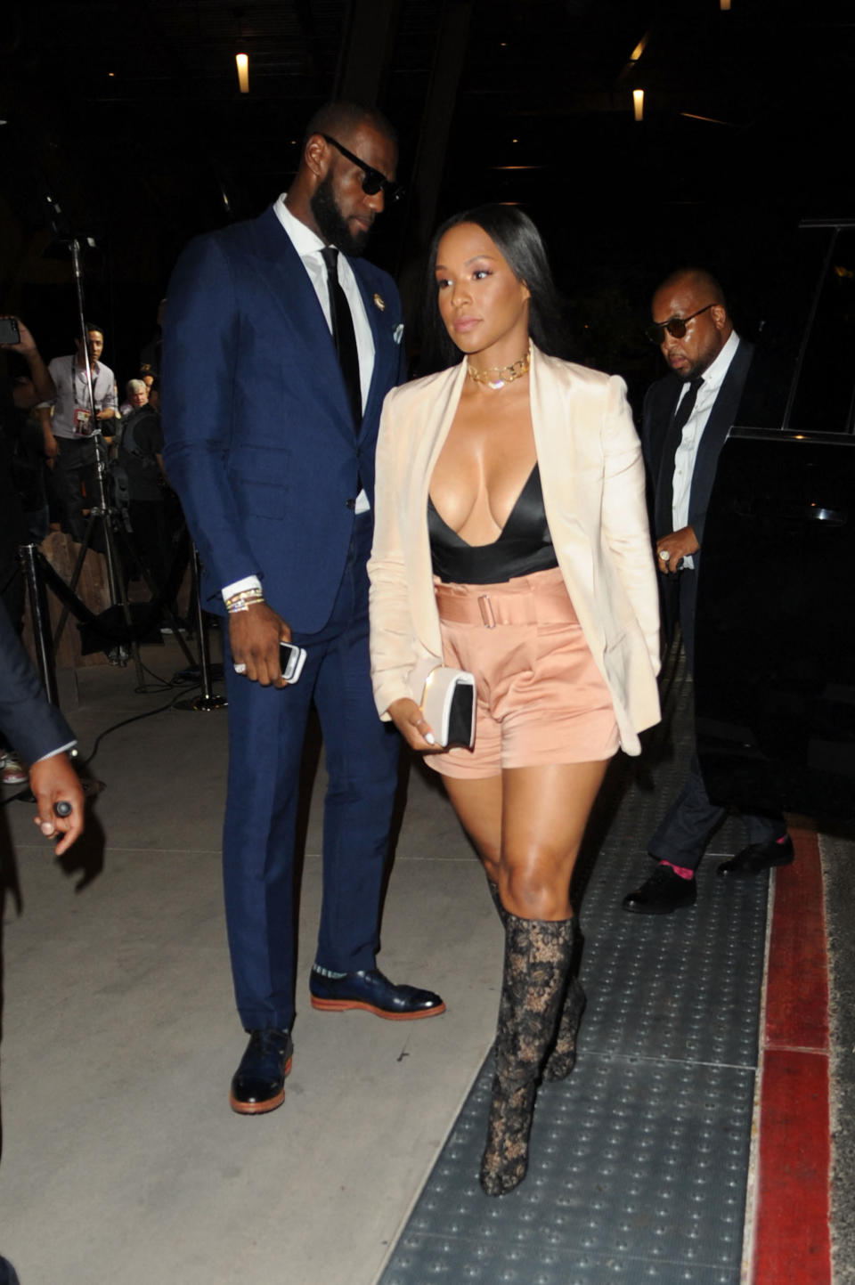 lebron james, black lace knee-high boots, savannah james, savannah james shoe style