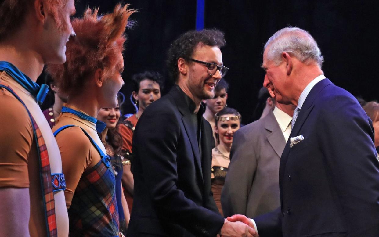 File photo dated 13/2/2019 of the Prince of Wales shaking hands with Liam Scarlett as he attends the world premiere of the ballet, The Cunning Little Vixen, in honour of his 70th birthday at the Royal Opera House, London. The internationally-renowned choreographer has died at the age of 35. He left The Royal Ballet last year amid allegations of inappropriate behaviour. Issue date: Saturday April 17, 2021. PA Photo. See PA story DEATH Scarlett. Photo credit should read: Gareth Fuller/PA Wire - Gareth Fuller/PA Wire