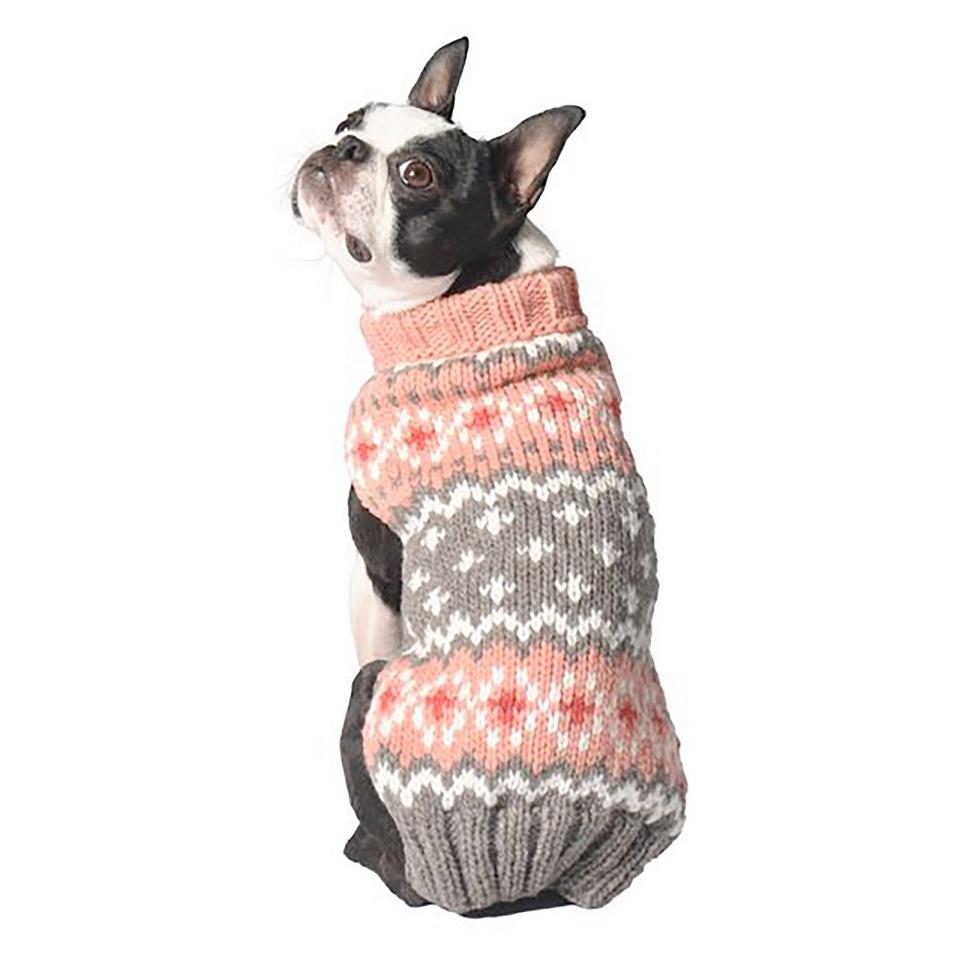 Chilly Dog Peach Fairisle Dog Sweater