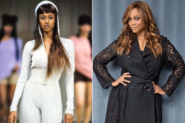 Guy Marineau/Condé Nast/Shutterstock; Noam Galai/Getty Tyra Banks then and now