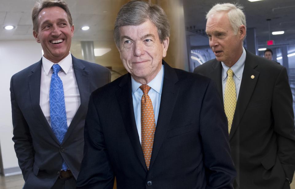 Sen. Jeff Flake, R-Ariz., Sen. Roy Blunt, R-Mo and Sen. Ron Johnson, R-Wis.