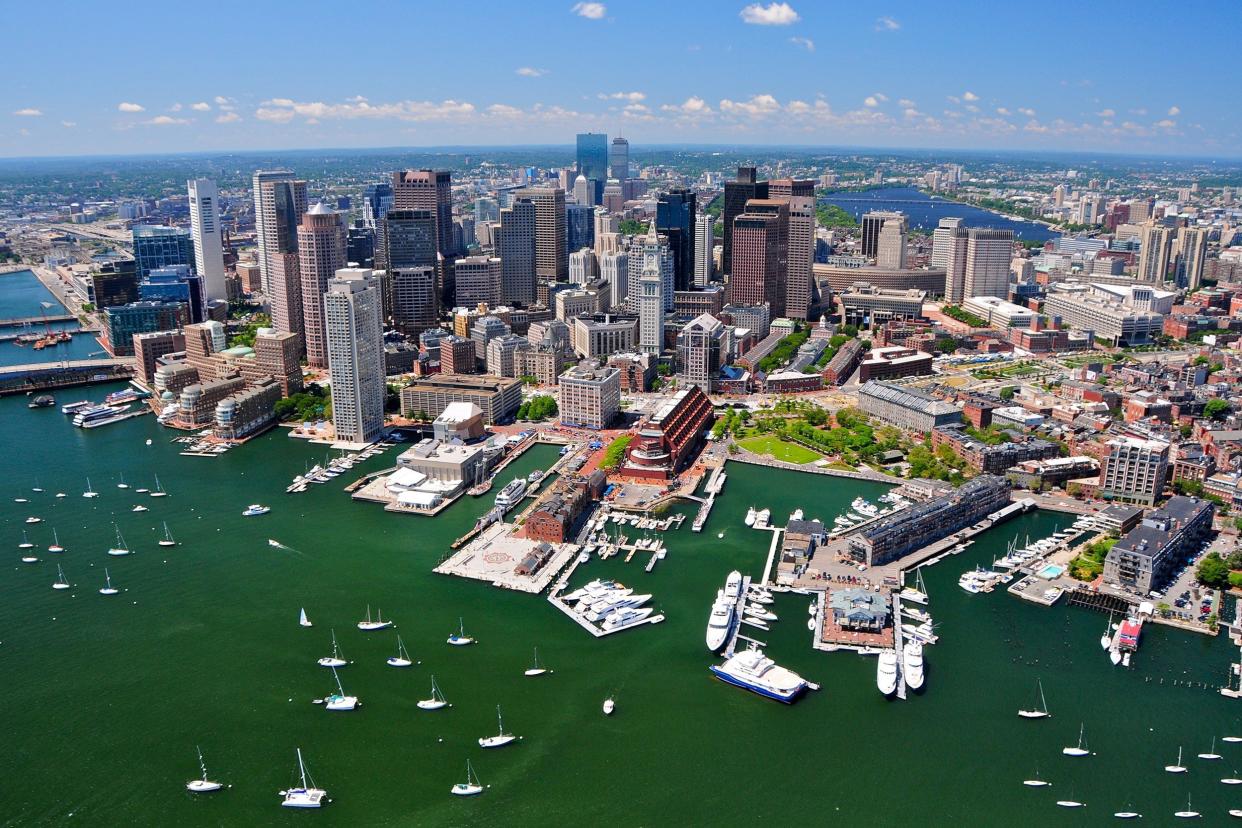 aerial view of Boston