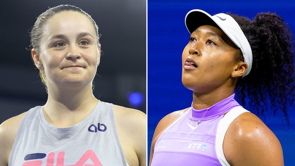 Pictured left to right, Ash Barty and Naomi Osaka.