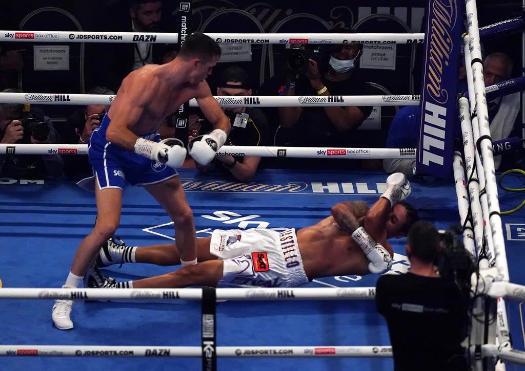 Callum Smith, left, knocked out Lenin Castillo (Nick Potts/PA) (PA Wire)