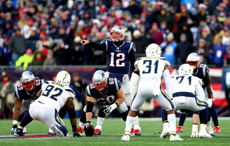 Tom Brady completed 34 of 44 passes for 343 yards and a touchdown as the Patriots beat the Chargers 41-28 for a record eighth consecutive trip to the American Conference final