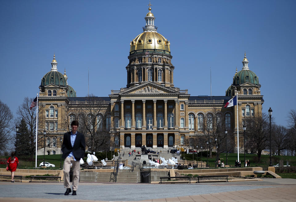A view of the Iowa state Capitol in Des Moines. Iowa lawmakers just passed a "fetal heartbeat" abortion ban.