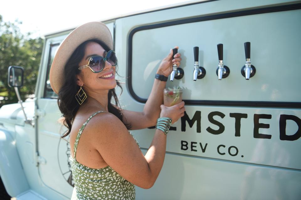 Jen Olmsted, co-owner of Olmsted Bev Co., poses for a photo in Maryville, Tuesday, July 5, 2022. Olmsted Bev Co. is a mobile beverage company, serving beverages on tap from unique vehicles.