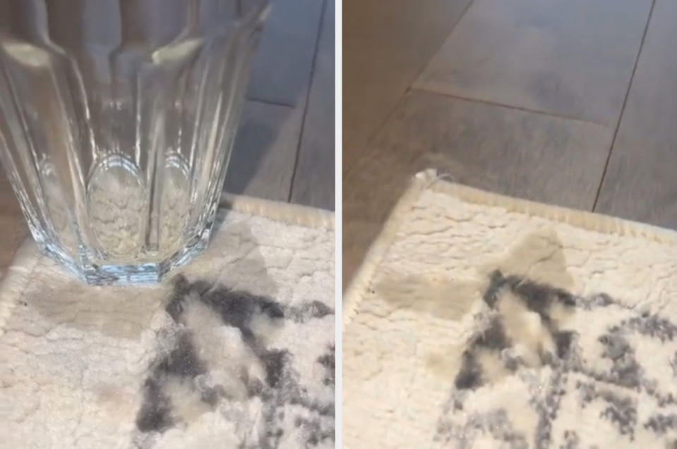 cup on a rug, then cup gone