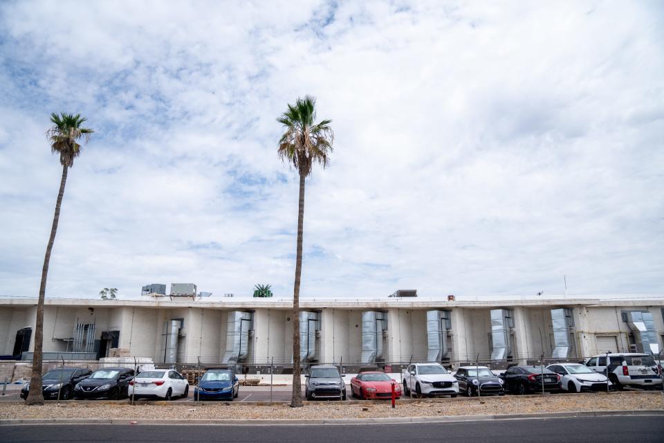 A view of a Harvest Enterprises, Inc., facility located near Interstate 10 south of the Phoenix Sky Harbor airport in Phoenix on July 11, 2023.
