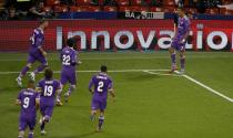<p>Real Madrid’s Cristiano Ronaldo celebrates scoring their first goal with team mates </p>