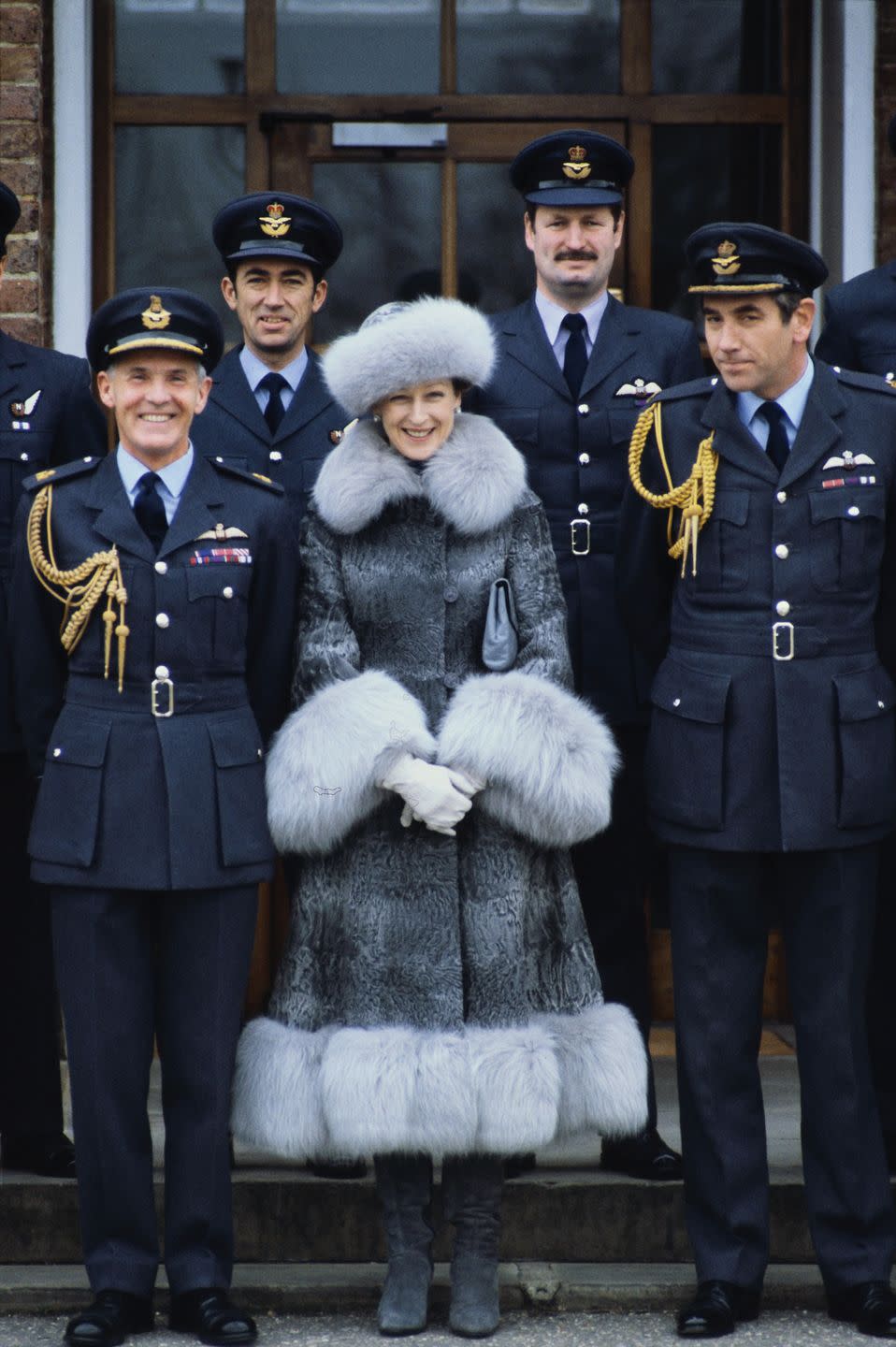 <p>The Princess posed with officers of the Queens Flight during a visit to RAF Benson in Oxfordshire. Princess Alexandra takes part in over 100 engagements on behalf of the royal family annually. </p>