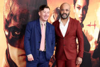 <p>NEW YORK, NEW YORK - MARCH 01: Barry Keoghan and Jeffrey Wright attend "The Batman" World Premiere on March 01, 2022 in New York City. (Photo by Arturo Holmes/FilmMagic)</p> 