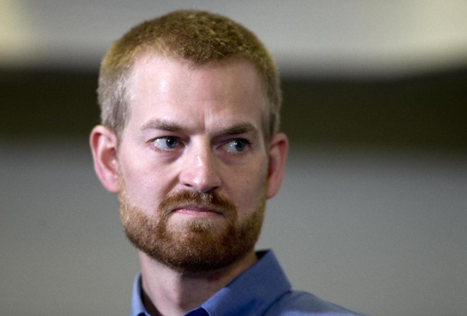 Dr. Kent Brantly is released from Emory University Hospital in Atlanta on Aug. 21, 2014. (John Bazemore/AP)