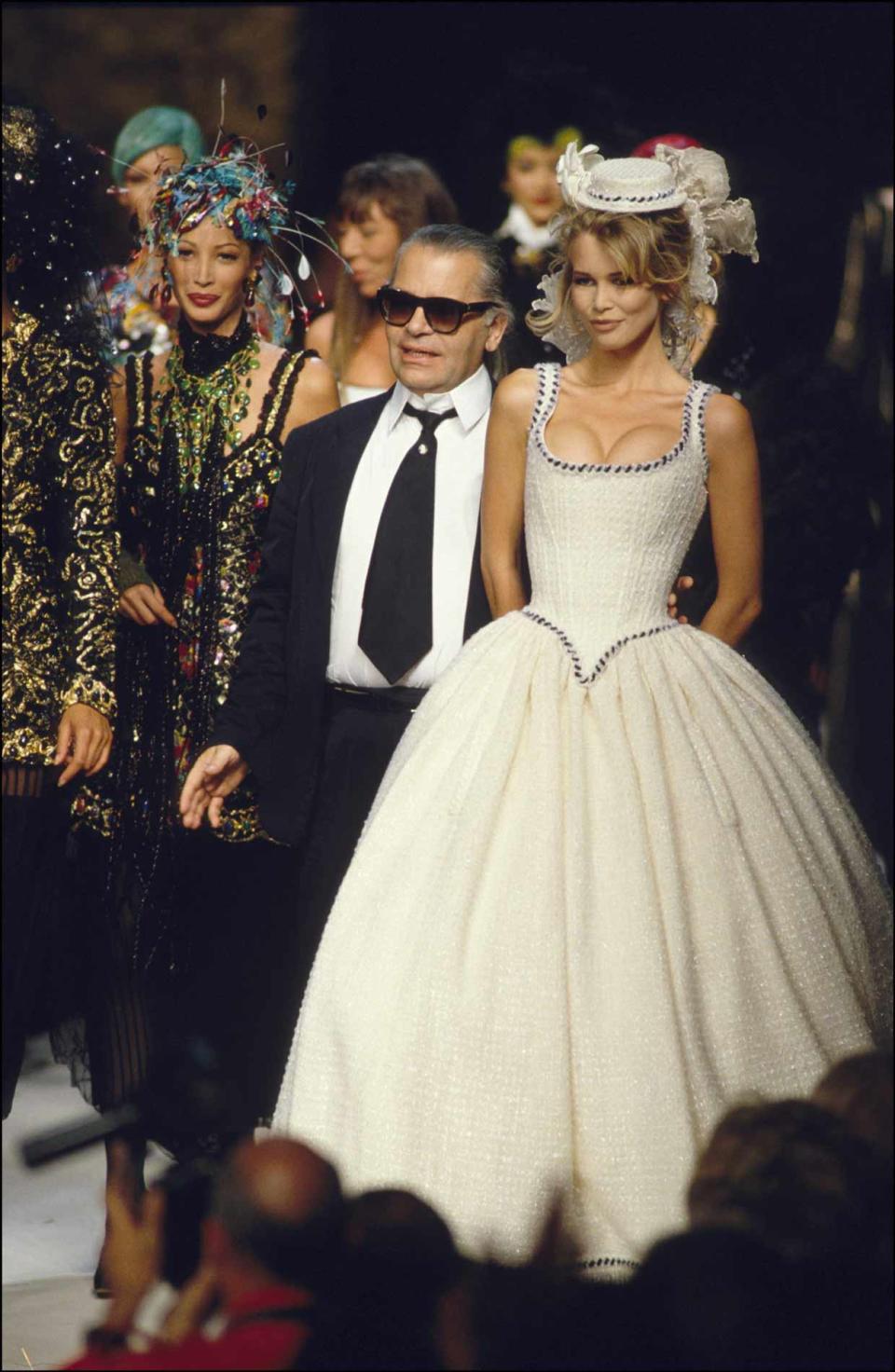 Karl Lagerfeld and Claudia Schiffer photographed inParis, France in July, 1992.