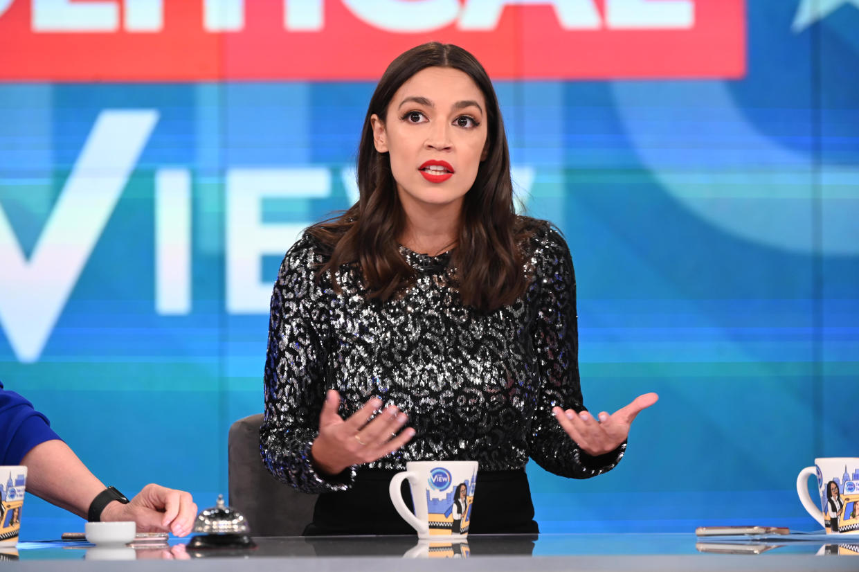 Alexandria Ocasio-Cortez fired back at the New York Post about a story describing the dress she wore on "The View." (Photo: Jenny Anderson/ABC via Getty Images)