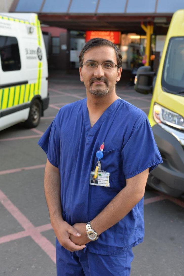 Surgeon Tawqueer Rashid infant of the MRI Manchester rushed back to work in the wake of the attack (Zenpix Ltd)