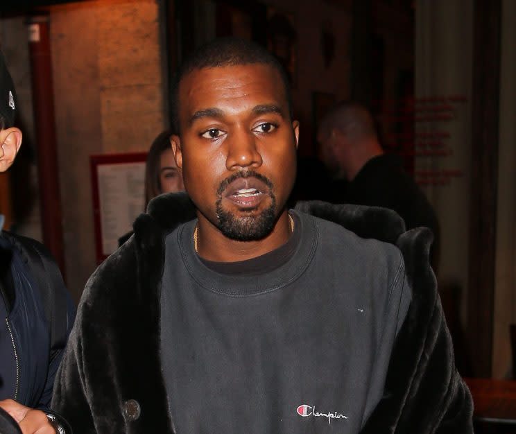 Kanye immediately jetted to Paris to support Kim Copyright: Rex