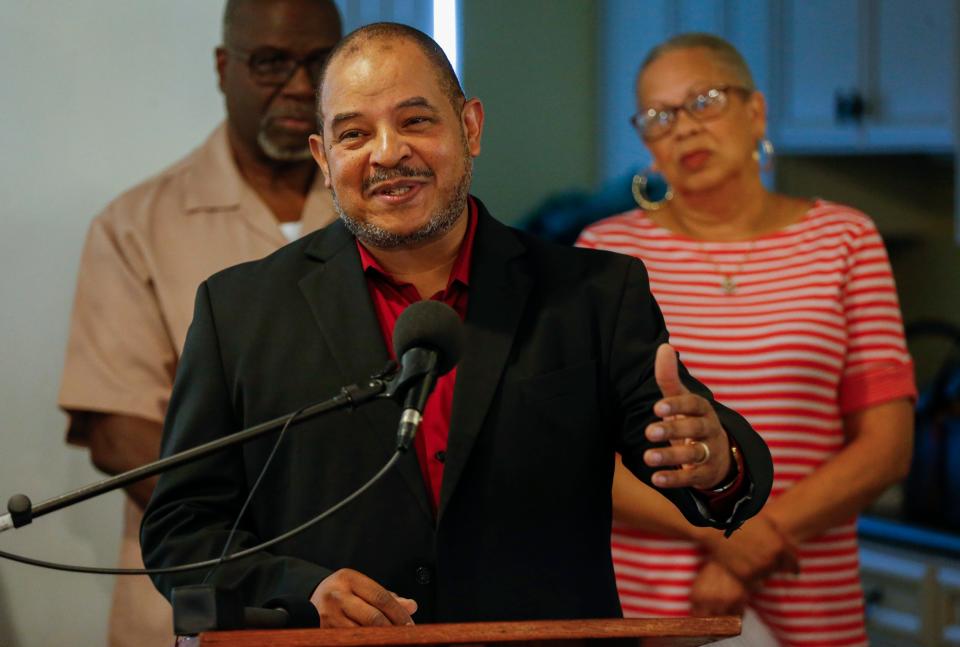 Mark Dixon, executive director of the Bartley-Decatur Neighborhood Center, at a July 2019 event.