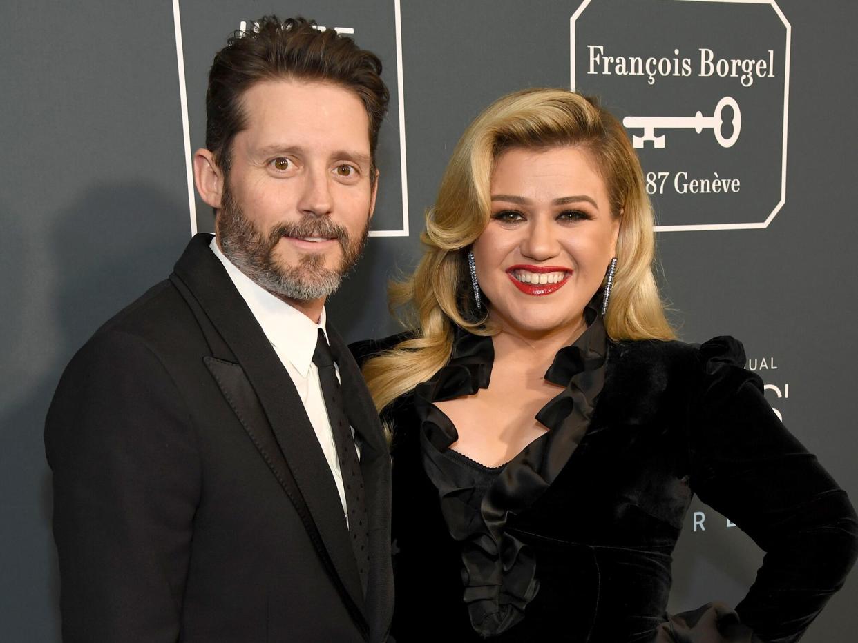 Brandon Blackstock and Kelly Clarkson attend the 25th Annual Critics' Choice Awards at Barker Hangar on January 12, 2020 in Santa Monica, California