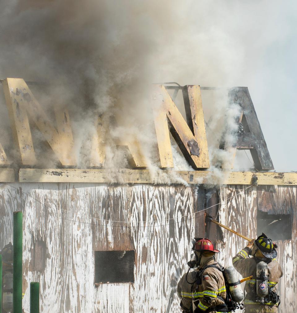 Smoke billowed from the old Freddy's Casa Manana building on Old Iowa Park Road late Monday afternoon.