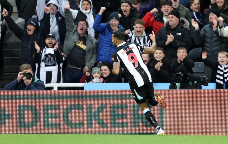 Callum Wilson celebrates scoring against Burnley (Richard Sellers/PA). (PA Wire)