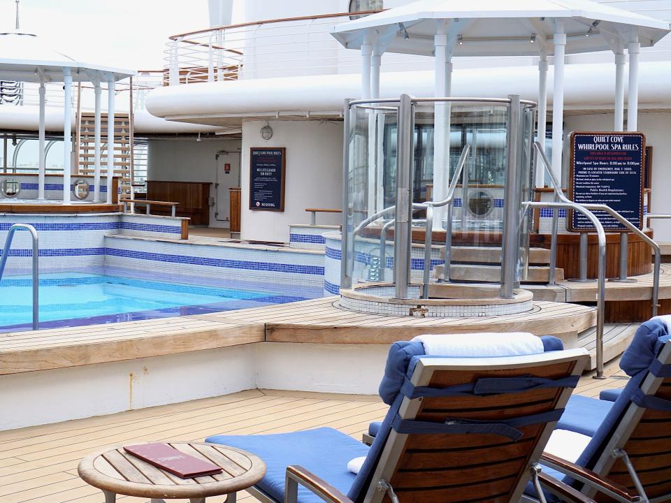 The quiet cove pool for adults on a Disney cruise ship/