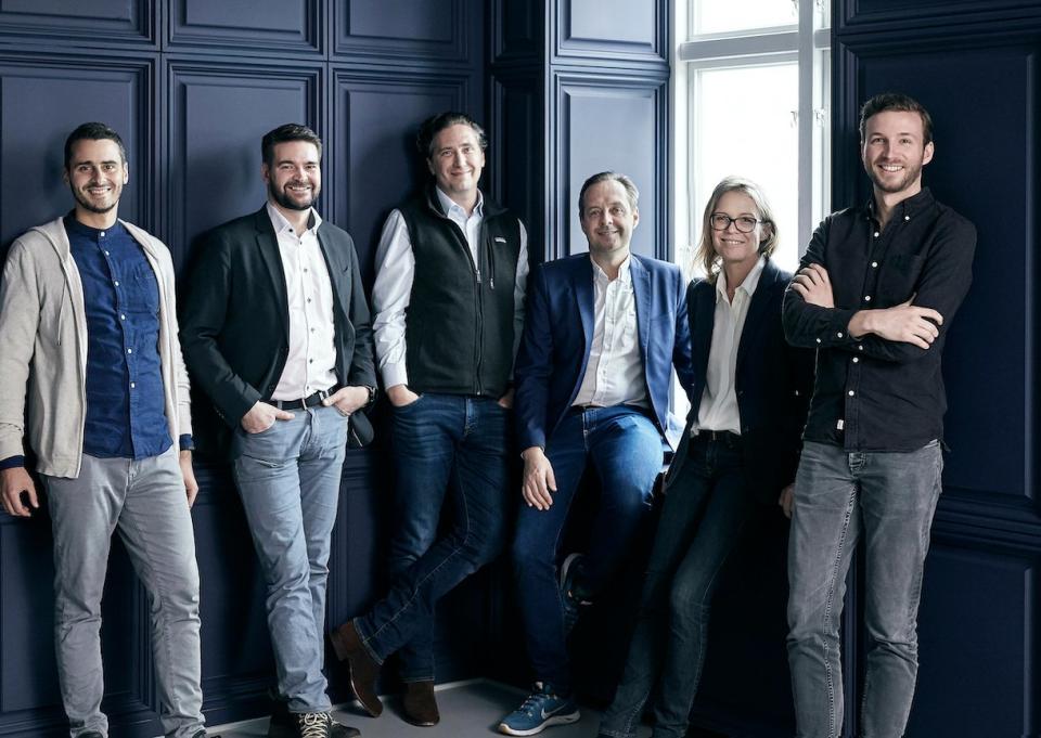 Partner bei Heartcore Capital: Yacine Ghalim, Jimmy Fussing Nielsen, Max Niederhofer, Christian Lindegaard Jepsen, Signe Marie Sveinbjørnsson, Levin Bunz (von links) 