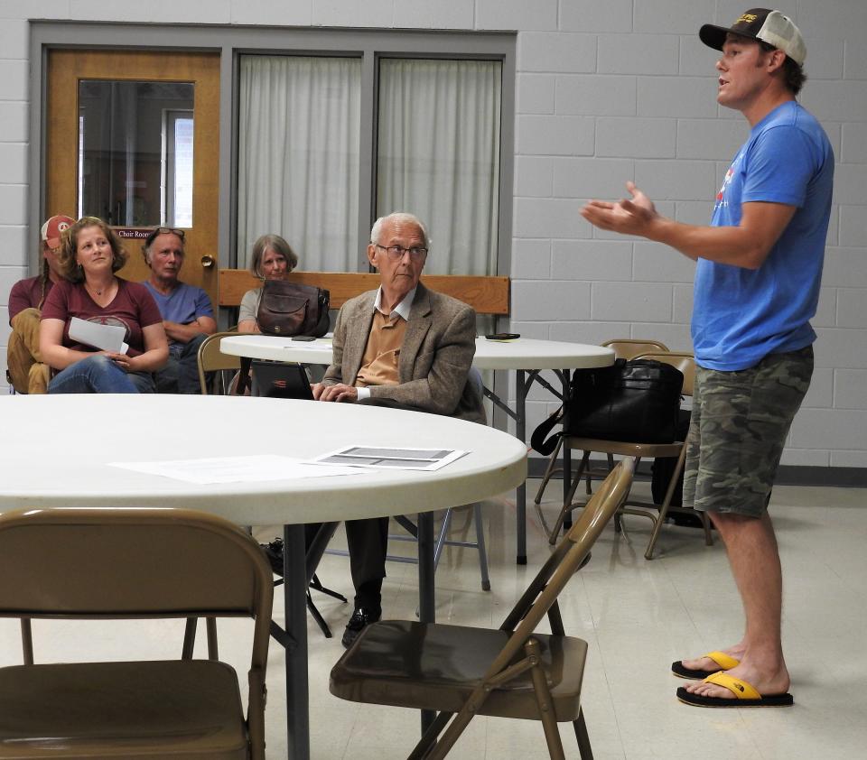 Kevin Ely, owner of Wooly Pig Farm Brewery, spoke in opposition of the new well. "We depend on quality of water in Coshocton County for our livelihood. We're hoping our children will be here to depend on the quality of water for their livelihoods and our children's children, and if not for their livelihoods, then their lives," he said.