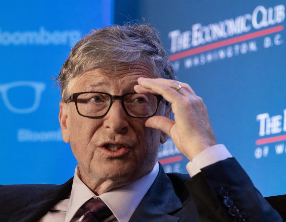 Pictured: Bill Gates, Microsoft co-founder. (Photo by NICHOLAS KAMM / AFP)