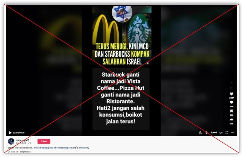 <span>Screenshot of a TikTok post sharing the false claim, taken on July 10, 2024</span>