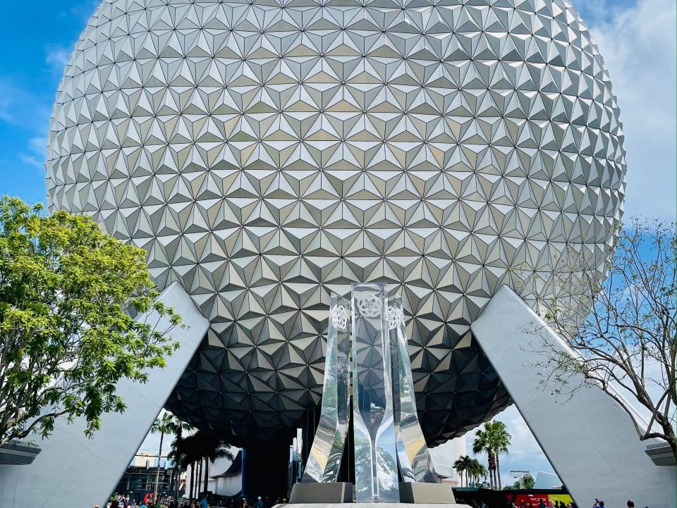 exterior shot of the epcot ball park icon