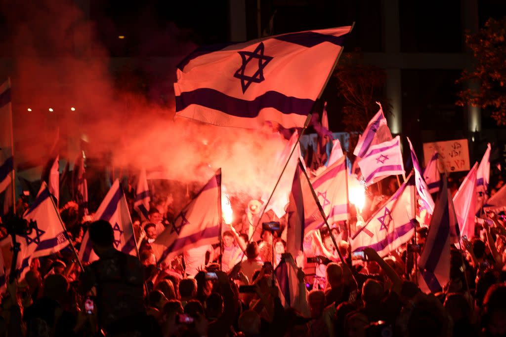 ISRAEL-POLITICS-DEMO-ANNIVERSARY