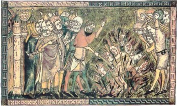 En 1349, durante la Peste Negra, más de dos mil judíos fueron enviados a la hoguera en Estrasburgo (imagen vía Wikimedia commons)
