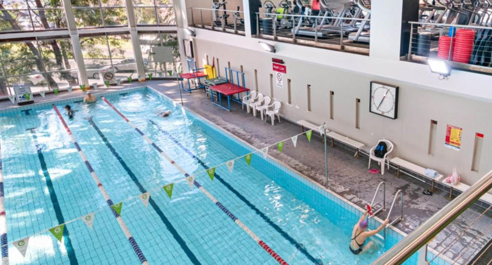 The man was found unconscious in the gym's swimming pool. Source: Supplied