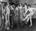 <p>Fay Lanphier from California, far right, was crowned Miss America in 1925. The beauty queen is seen here backstage with her fellow contestants.</p>