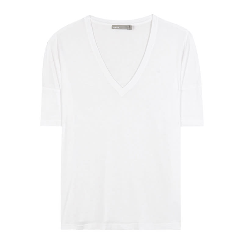 <a rel="nofollow noopener" href="http://rstyle.me/~9LR12" target="_blank" data-ylk="slk:V-Neck T-Shirt, Vince, $139;elm:context_link;itc:0;sec:content-canvas" class="link ">V-Neck T-Shirt, Vince, $139</a>