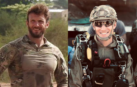 The two French special forces soldiers Cedric de Pierrepont and Alain Bertoncello who were killed in a night-time rescue of four foreign hostages including two French citizens in Burkina Fasso are seen in an undated photo released by French Army, May 10, 2019. Sirpa Marine/Handout via REUTERS