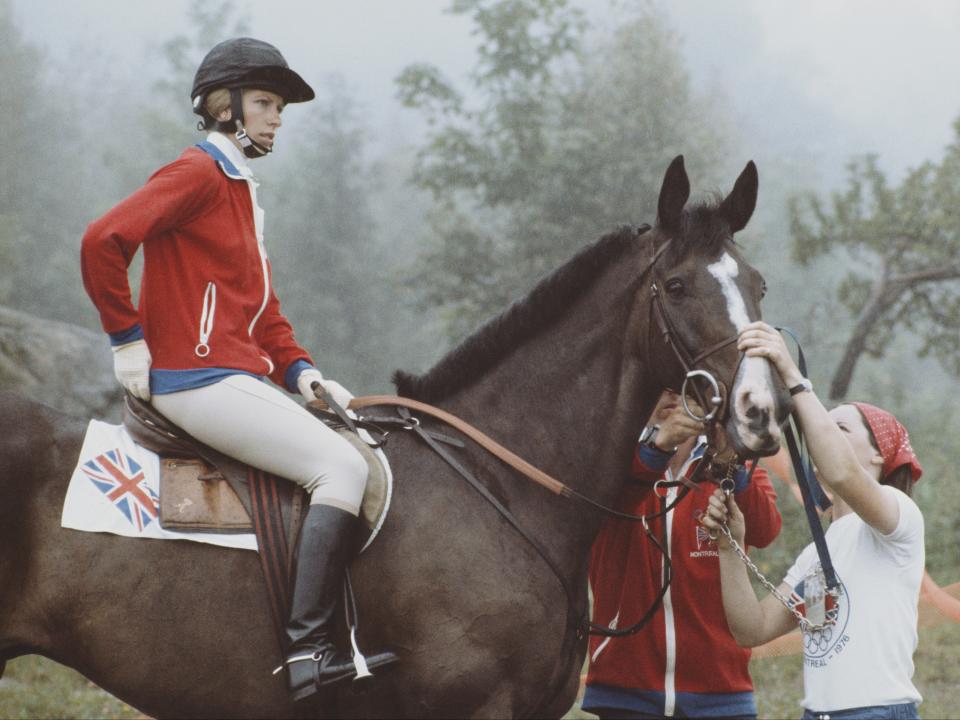 Princess Anne rides Goodwill during the 1976 Olympics (Getty Images)