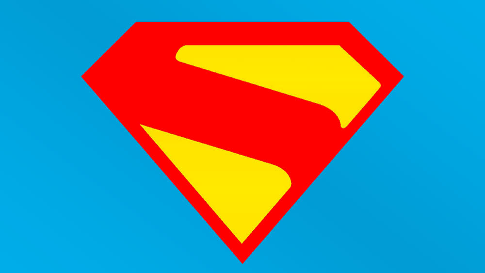  The superman logo as based on a potential design from Superman: Legacy. 