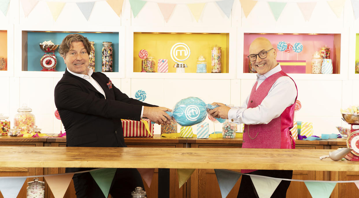 WARNING: Embargoed for publication until 00:00:01 on 08/08/2021 - Programme Name: Celebrity Masterchef S16 - TX: n/a - Episode: Celebrity Masterchef S16 - Judge Generics (No. Judge Generics) - Picture Shows: **STRICTLY EMBARGOED NOT FOR PUBLICATION UNTIL 00:01 HRS ON SUNDAY 8TH AUGUST 2021** John Torode, Gregg Wallace - (C) Shine TV - Photographer: Production