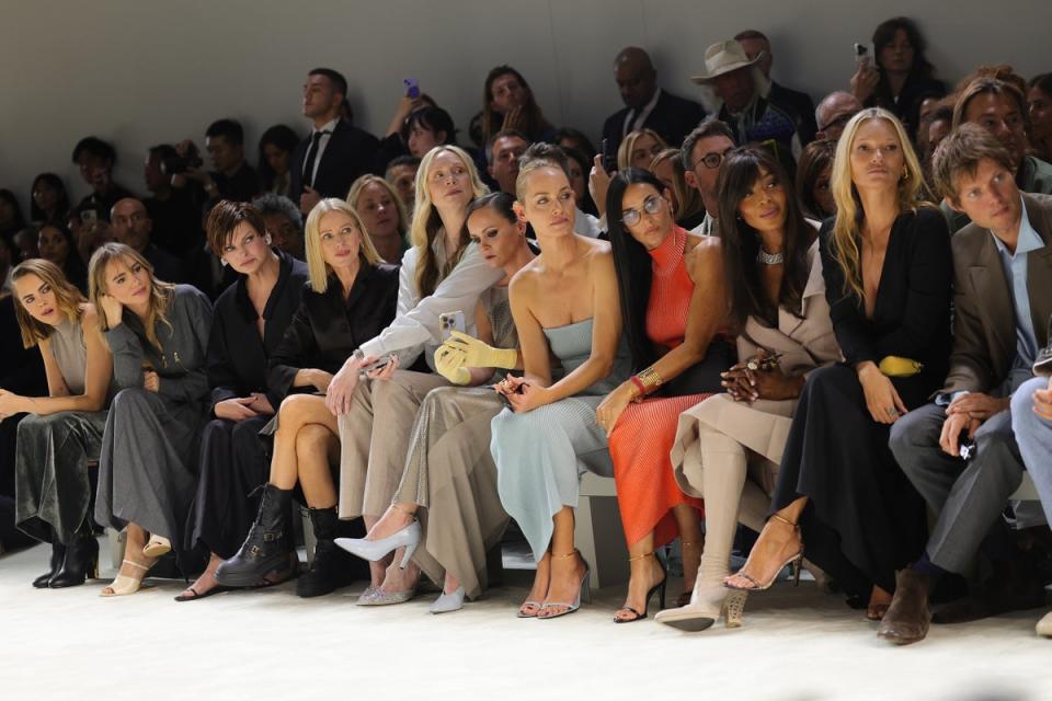 Linda Evangelista and Naomi Campbell sat five people apart at the Fendi show at London Fashion Week (Getty Images for Fendi)