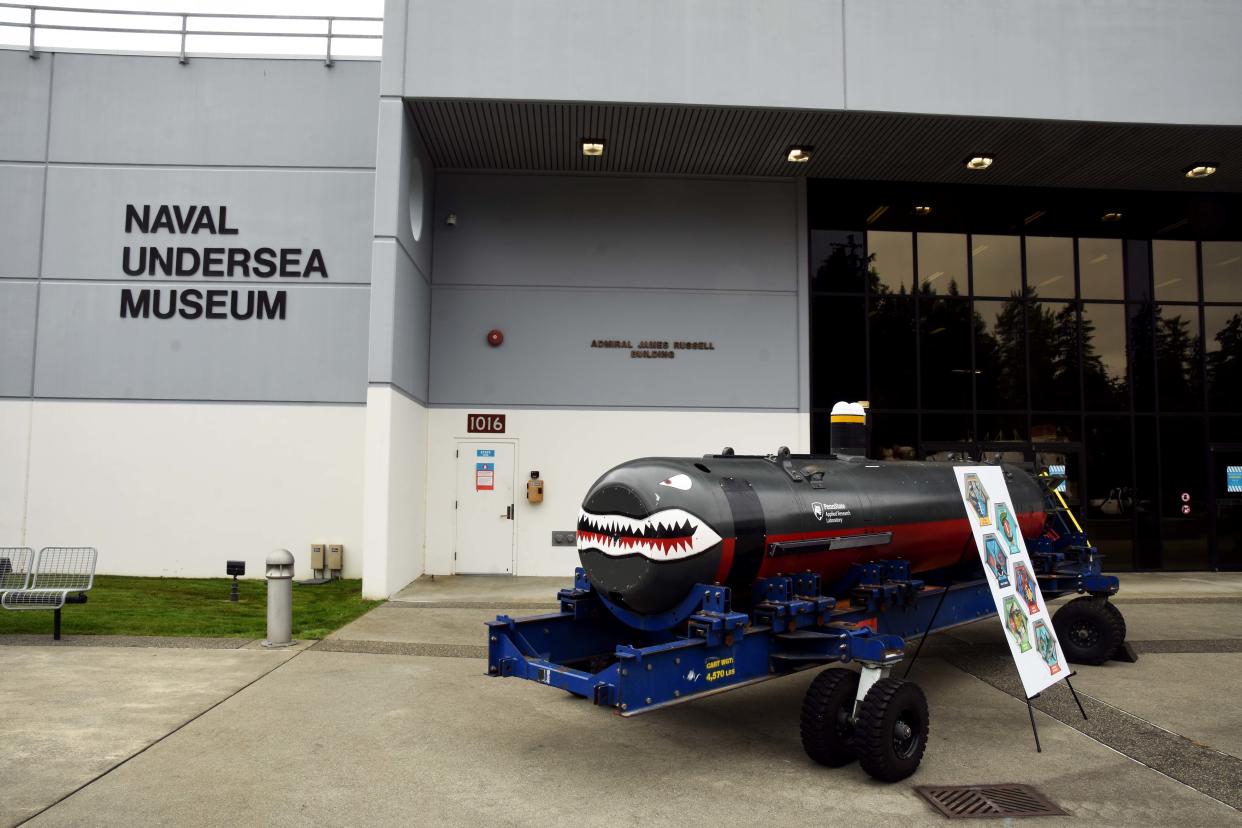 The Navy retired the unmanned underwater vehicle known as Large Training Vehicle 38 (LTV-38) and donated the vehicle to the U.S. Naval Undersea Museum in Keyport. A ceremony was held at the museum to transfer LTV-38 on Tuesday.