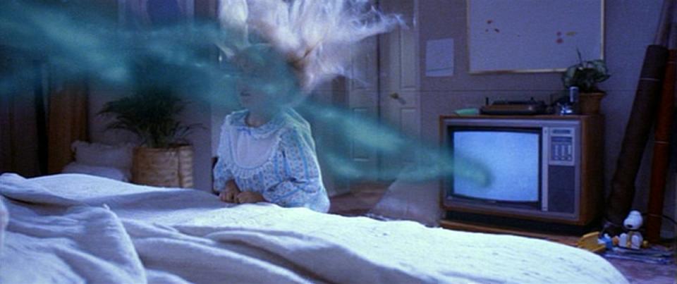 The ghosts in Poltergeist coming out of the TV, through Carol Ann's hair in the movie Poltergeist.